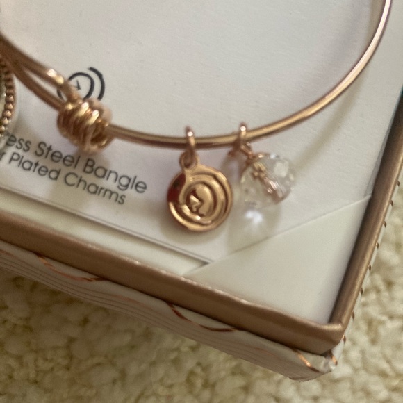 NWT Friends/Angels rose tone charm bangle - Picture 9 of 13